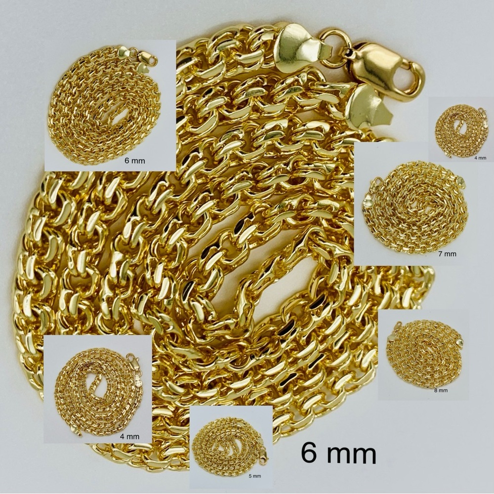 BISMARK Yellow Gold plated 14k Chain Necklaces  24” With crystal cross - Picture 4 of 17